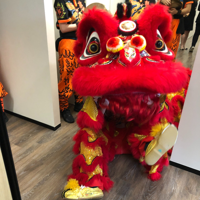 Lion Dance Parade within the Office
